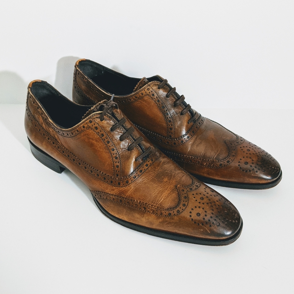 To Boot Adam Derrick Cognac Wingtip Size 12